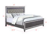 Refino Gray Queen LED Upholstered Panel Bed from Crown Mark - Luna Furniture