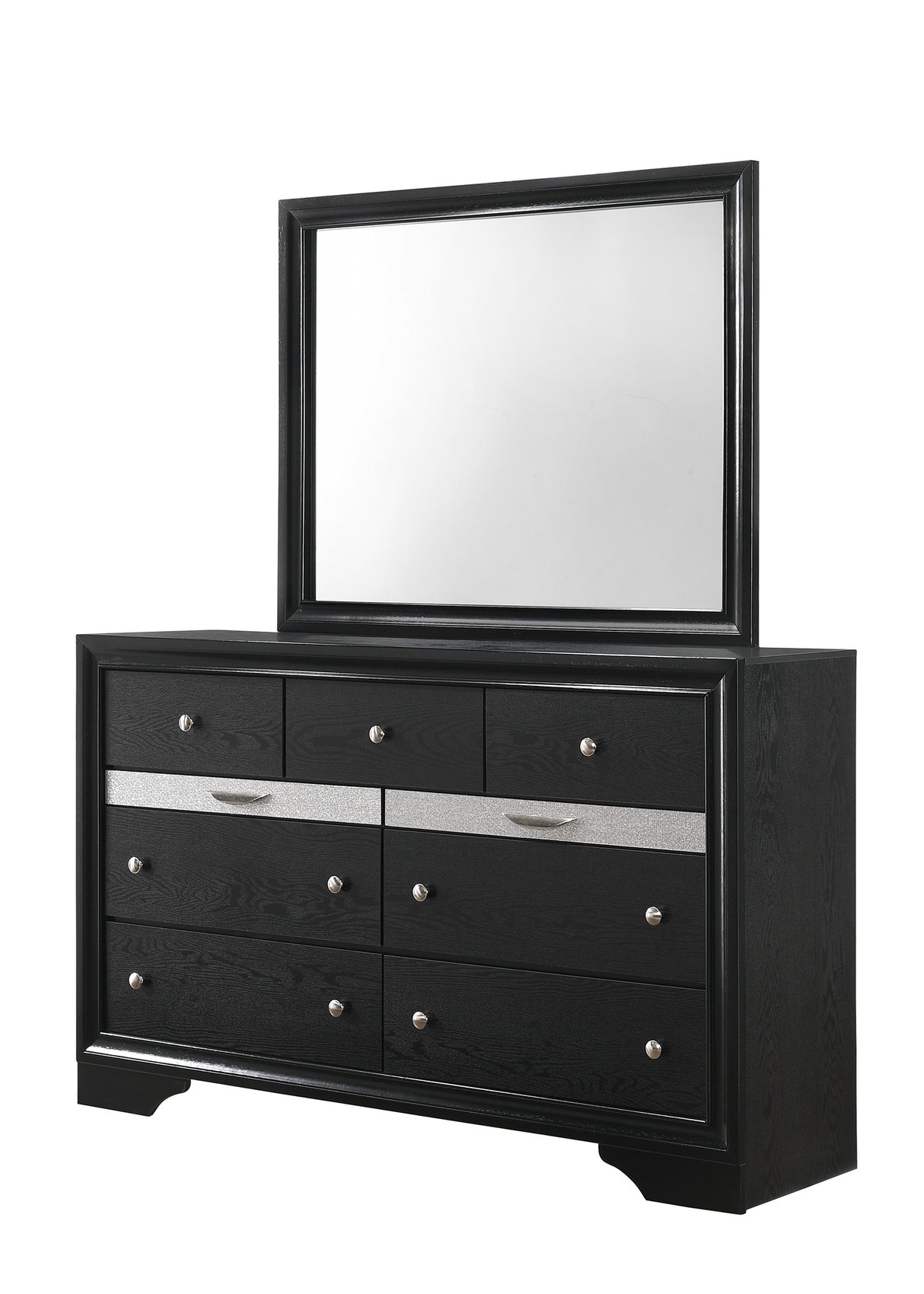 Regata Black/Silver Bedroom Mirror (Mirror Only) from Crown Mark - Luna Furniture