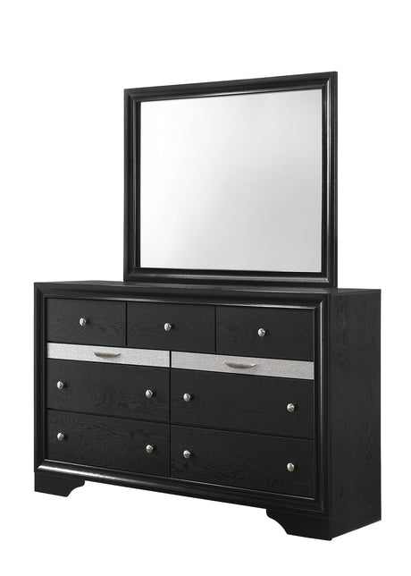 Regata Black/Silver Bedroom Mirror (Mirror Only) from Crown Mark - Luna Furniture