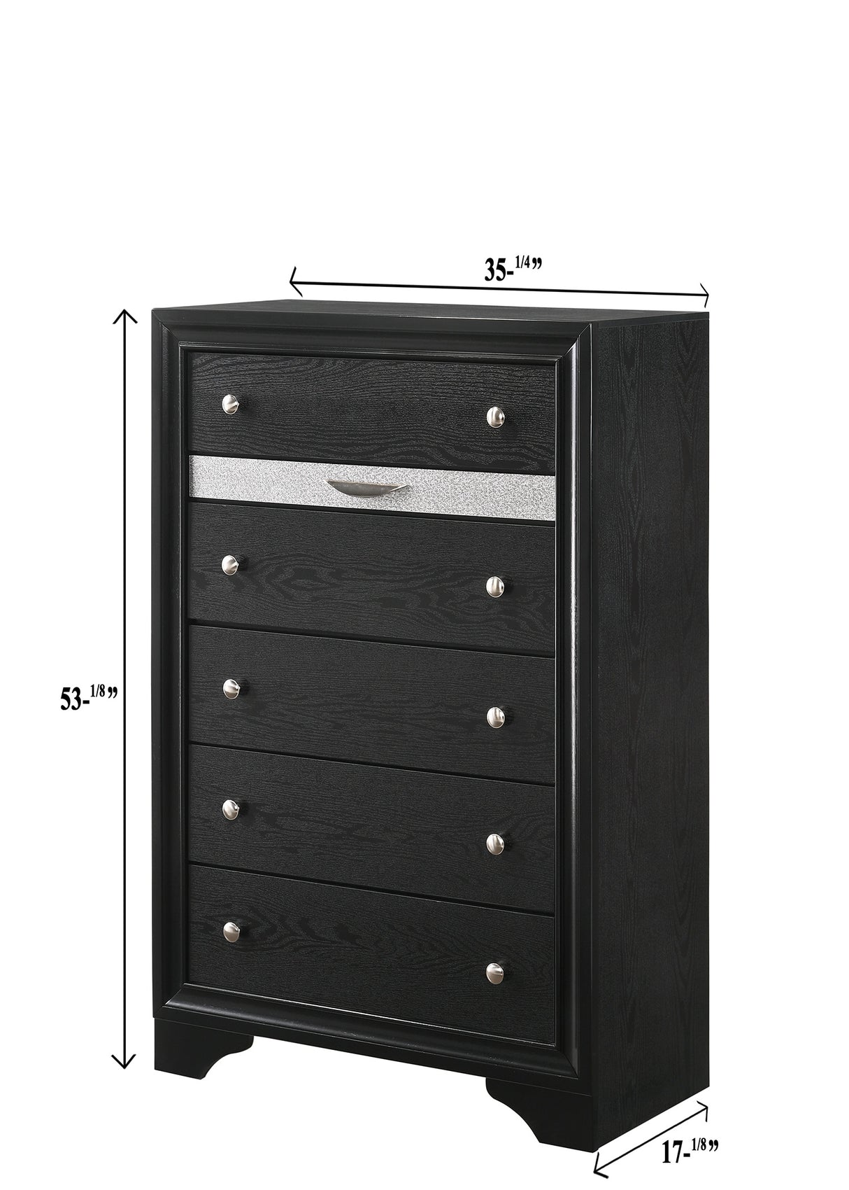 Regata Black/Silver Chest from Crown Mark - Luna Furniture