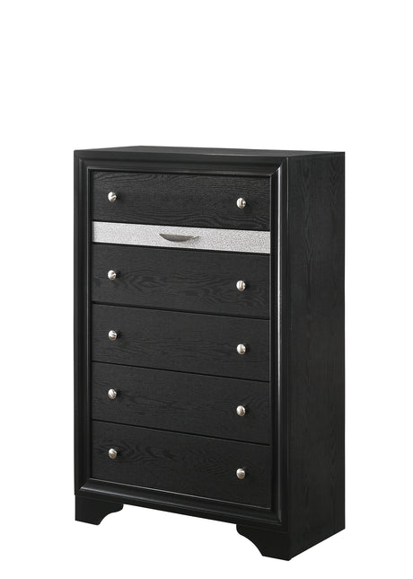 Regata Black/Silver Chest from Crown Mark - Luna Furniture