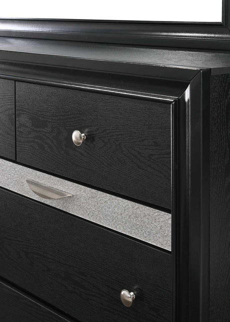 Regata Black/Silver Dresser from Crown Mark - Luna Furniture