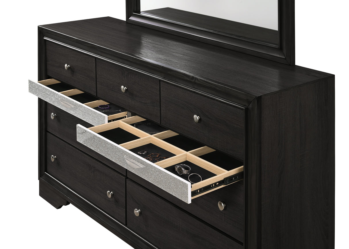Regata Black/Silver Dresser - Luna Furniture Regata Black/Silver Dresser - Luna Furniture