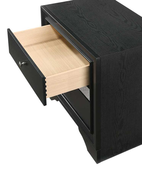 Regata Black/Silver Nightstand from Crown Mark - Luna Furniture