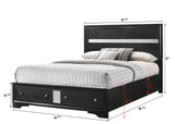 Regata Black/Silver Queen Storage Platform Bed from Crown Mark - Luna Furniture