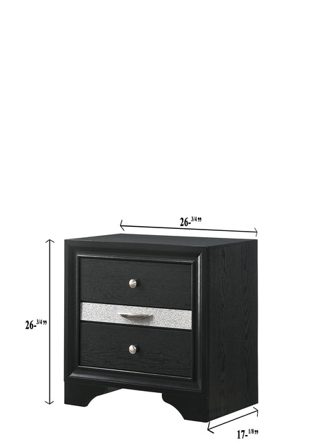 Regata Black/Silver Storage Platform Bedroom Set from Crown Mark - Luna Furniture