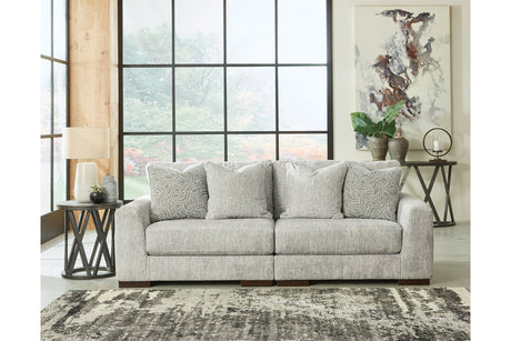Regent Park Pewter 2-Piece Sectional Loveseat from Ashley - Luna Furniture