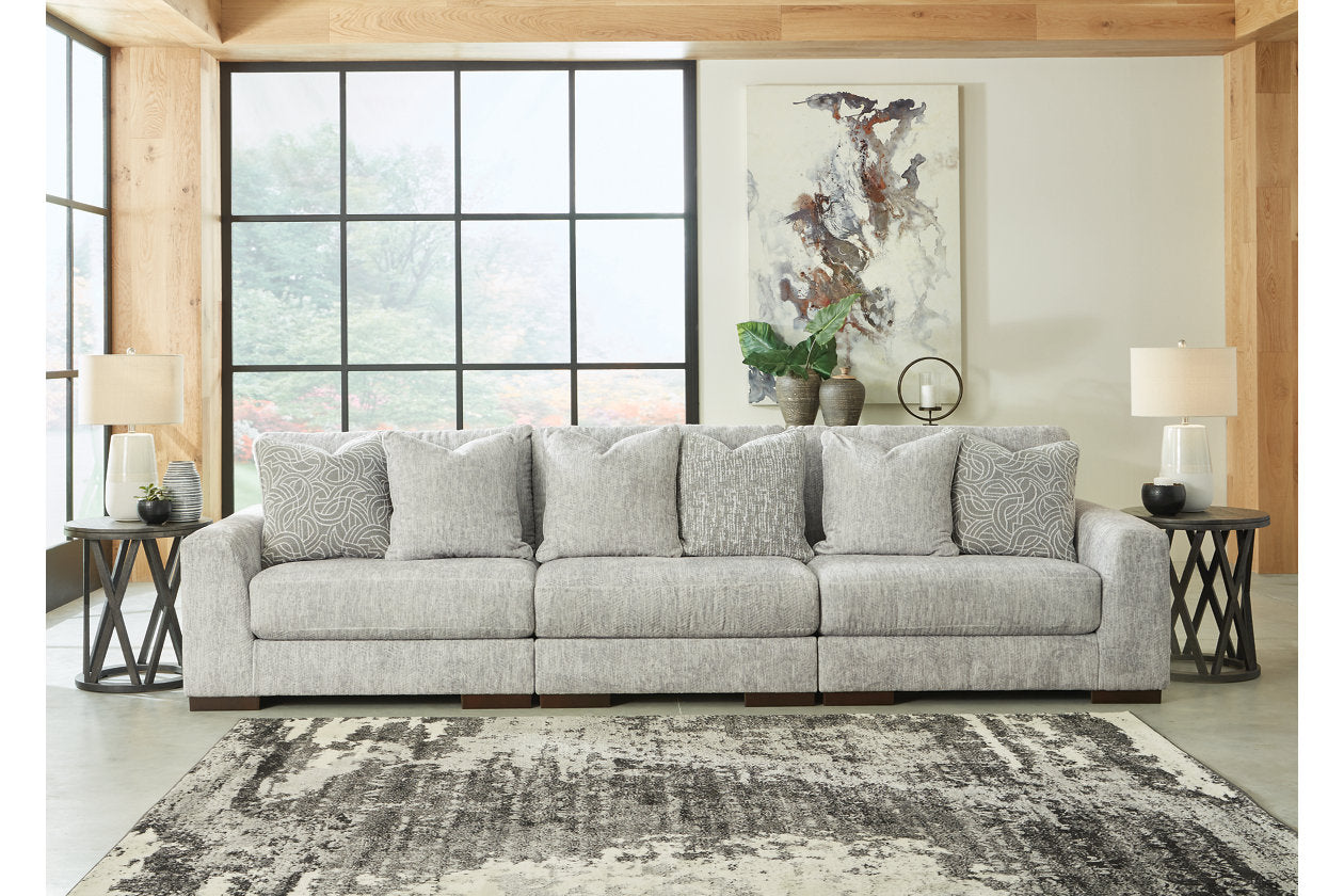 Regent Park Pewter 3-Piece Sectional Sofa from Ashley - Luna Furniture