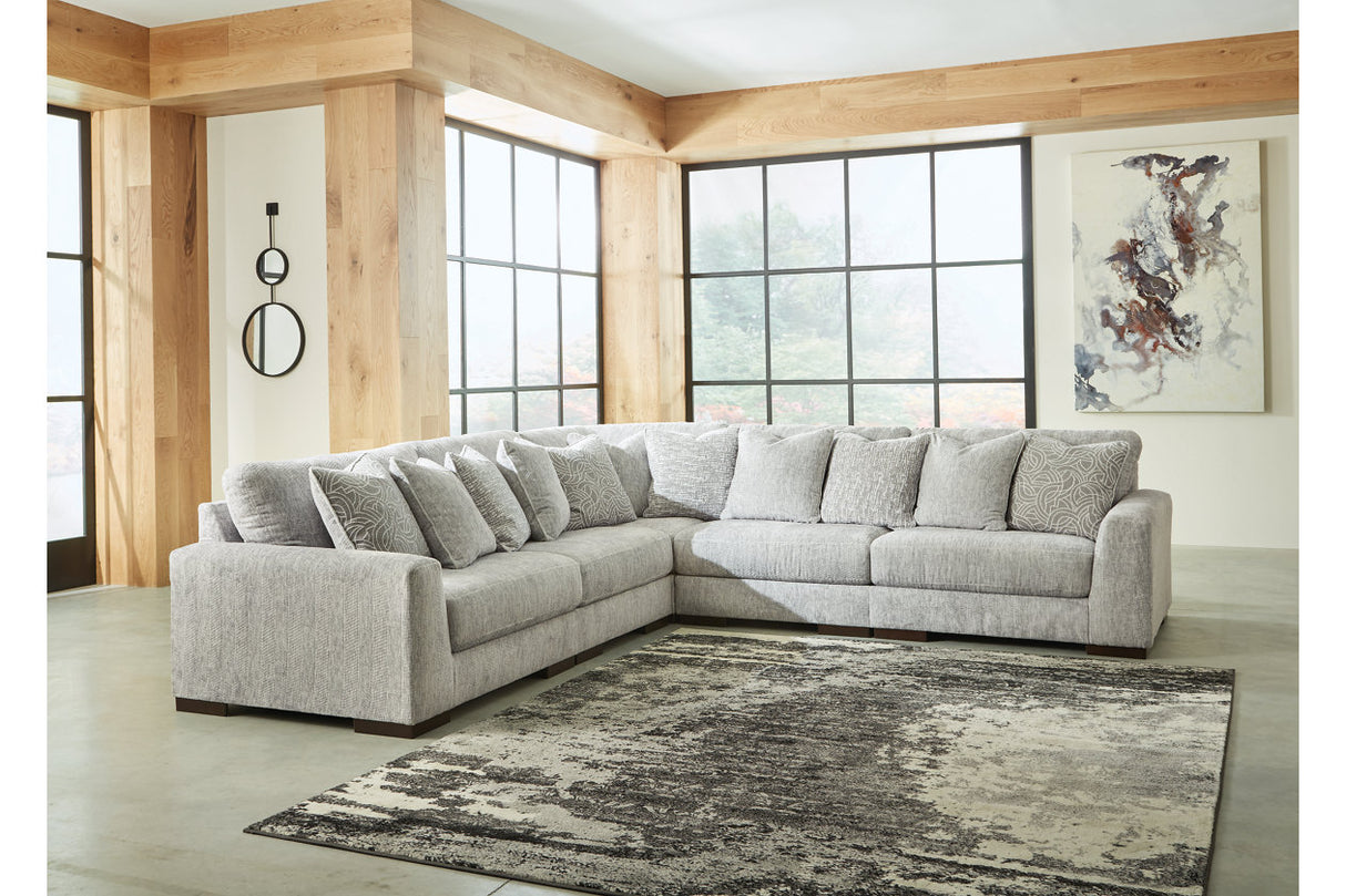 Regent Park Pewter 5-Piece Sectional from Ashley - Luna Furniture