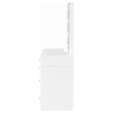 Regina White 3-Piece Makeup Vanity Table Set Hollywood Lighting and Mirror from Coaster - Luna Furniture