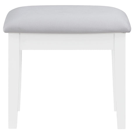 Regina White 3-Piece Makeup Vanity Table Set Hollywood Lighting and Mirror from Coaster - Luna Furniture