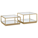 Renee Rose Brass 2-Piece Square Occasional Set from Coaster - Luna Furniture
