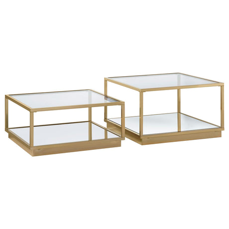Renee Rose Brass 2-Piece Square Occasional Set from Coaster - Luna Furniture