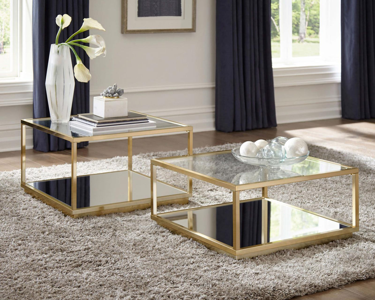 Renee Rose Brass 2-Piece Square Occasional Set from Coaster - Luna Furniture