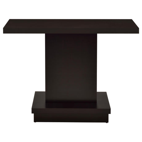 Reston Cappuccino Pedestal Sofa Table from Coaster - Luna Furniture