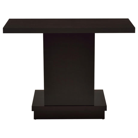 Reston Cappuccino Pedestal Sofa Table from Coaster - Luna Furniture