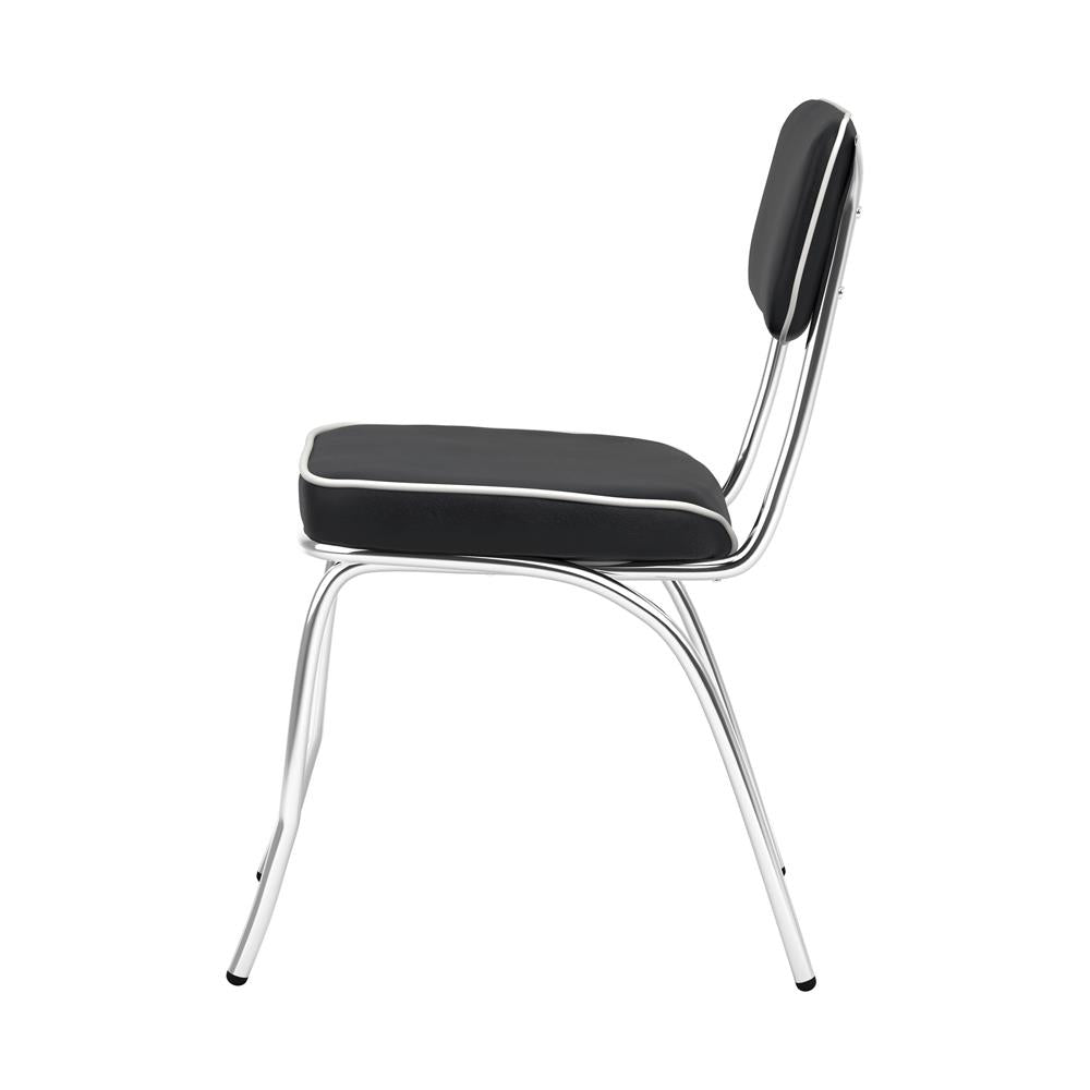 Retro Black and Chrome Open Back Side Chairs, Set of 2 from Coaster - Luna Furniture