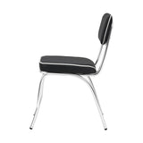 Retro Black and Chrome Open Back Side Chairs, Set of 2 from Coaster - Luna Furniture