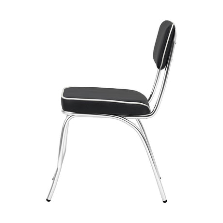 Retro Black and Chrome Open Back Side Chairs, Set of 2 from Coaster - Luna Furniture