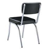 Retro Black and Chrome Open Back Side Chairs, Set of 2 from Coaster - Luna Furniture