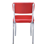 Retro Red and Chrome Open Back Side Chairs, Set of 2 from Coaster - Luna Furniture