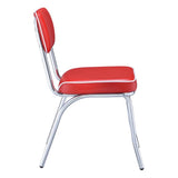 Retro Red and Chrome Open Back Side Chairs, Set of 2 from Coaster - Luna Furniture