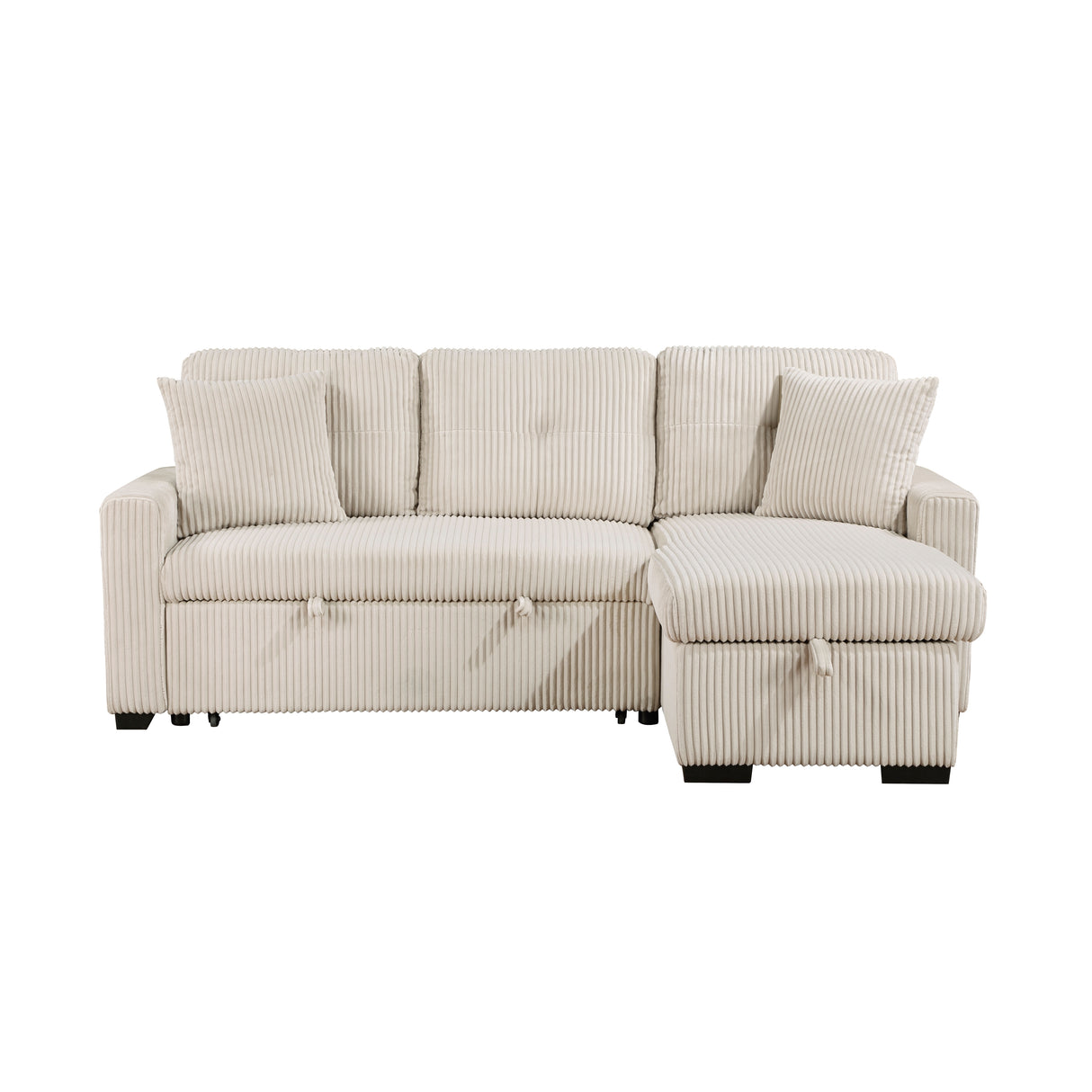 Rhett Beige 3-Piece Reversible Sectional with Pull-out Bed and Hidden Storage from Homelegance - Luna Furniture