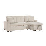 Rhett Beige 3-Piece Reversible Sectional with Pull-out Bed and Hidden Storage from Homelegance - Luna Furniture