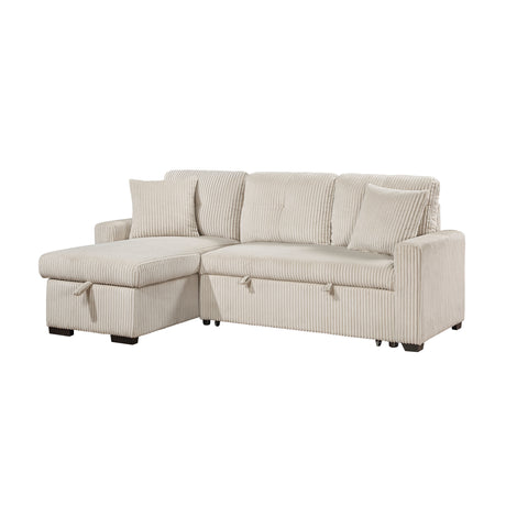 Rhett Beige 3-Piece Reversible Sectional with Pull-out Bed and Hidden Storage from Homelegance - Luna Furniture