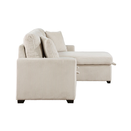 Rhett Beige 3-Piece Reversible Sectional with Pull-out Bed and Hidden Storage from Homelegance - Luna Furniture