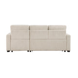 Rhett Beige 3-Piece Reversible Sectional with Pull-out Bed and Hidden Storage from Homelegance - Luna Furniture