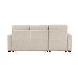 Rhett Beige 3-Piece Reversible Sectional with Pull-out Bed and Hidden Storage from Homelegance - Luna Furniture