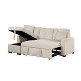 Rhett Beige 3-Piece Reversible Sectional with Pull-out Bed and Hidden Storage from Homelegance - Luna Furniture