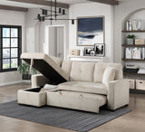 Rhett Beige 3-Piece Reversible Sectional with Pull-out Bed and Hidden Storage from Homelegance - Luna Furniture