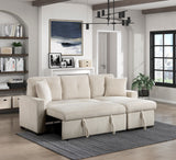 Rhett Beige 3-Piece Reversible Sectional with Pull-out Bed and Hidden Storage from Homelegance - Luna Furniture