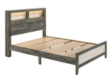 Rhett Brown/Cream LED Bookcase Platform Bedroom Set from Crown Mark - Luna Furniture