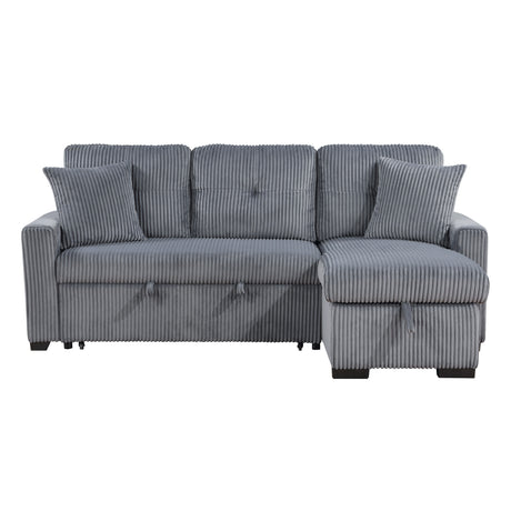 Rhett Dark Gray 3-Piece Reversible Sectional with Pull-out Bed and Hidden Storage from Homelegance - Luna Furniture