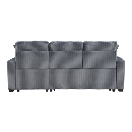 Rhett Dark Gray 3-Piece Reversible Sectional with Pull-out Bed and Hidden Storage from Homelegance - Luna Furniture