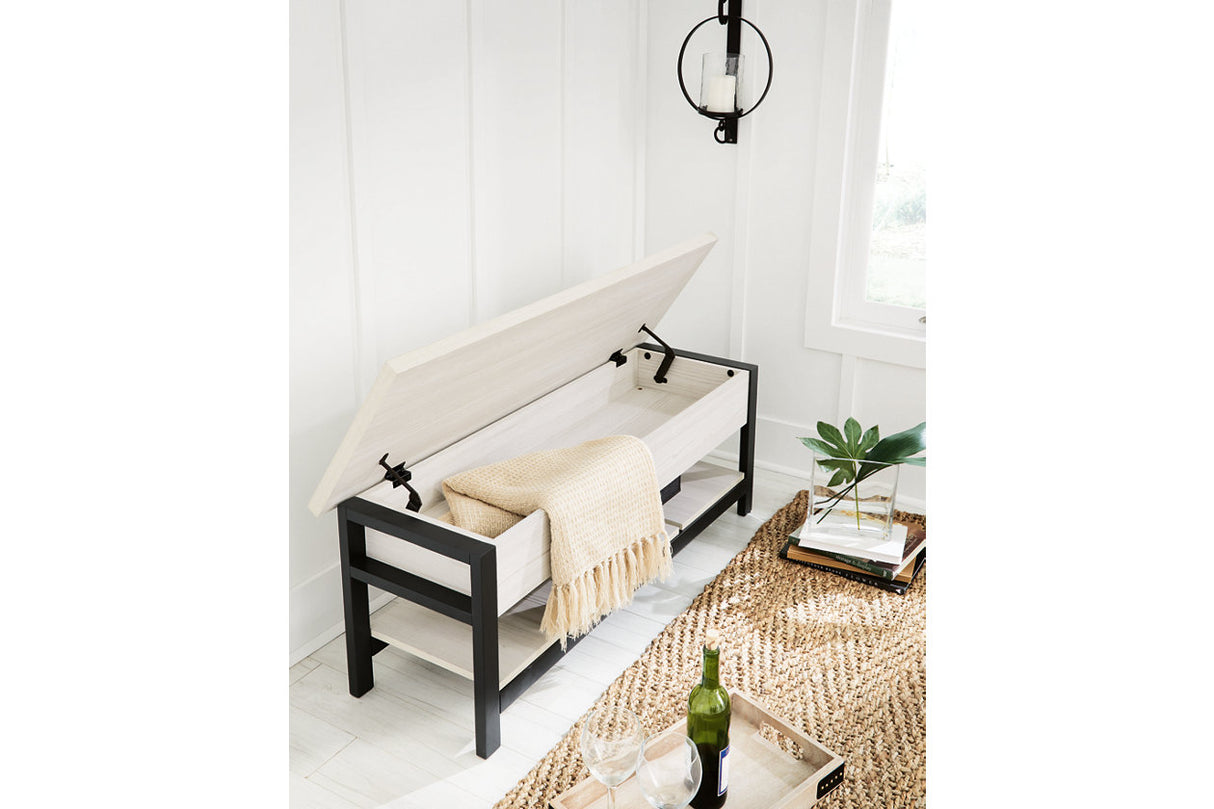 Rhyson White Storage Bench from Ashley - Luna Furniture
