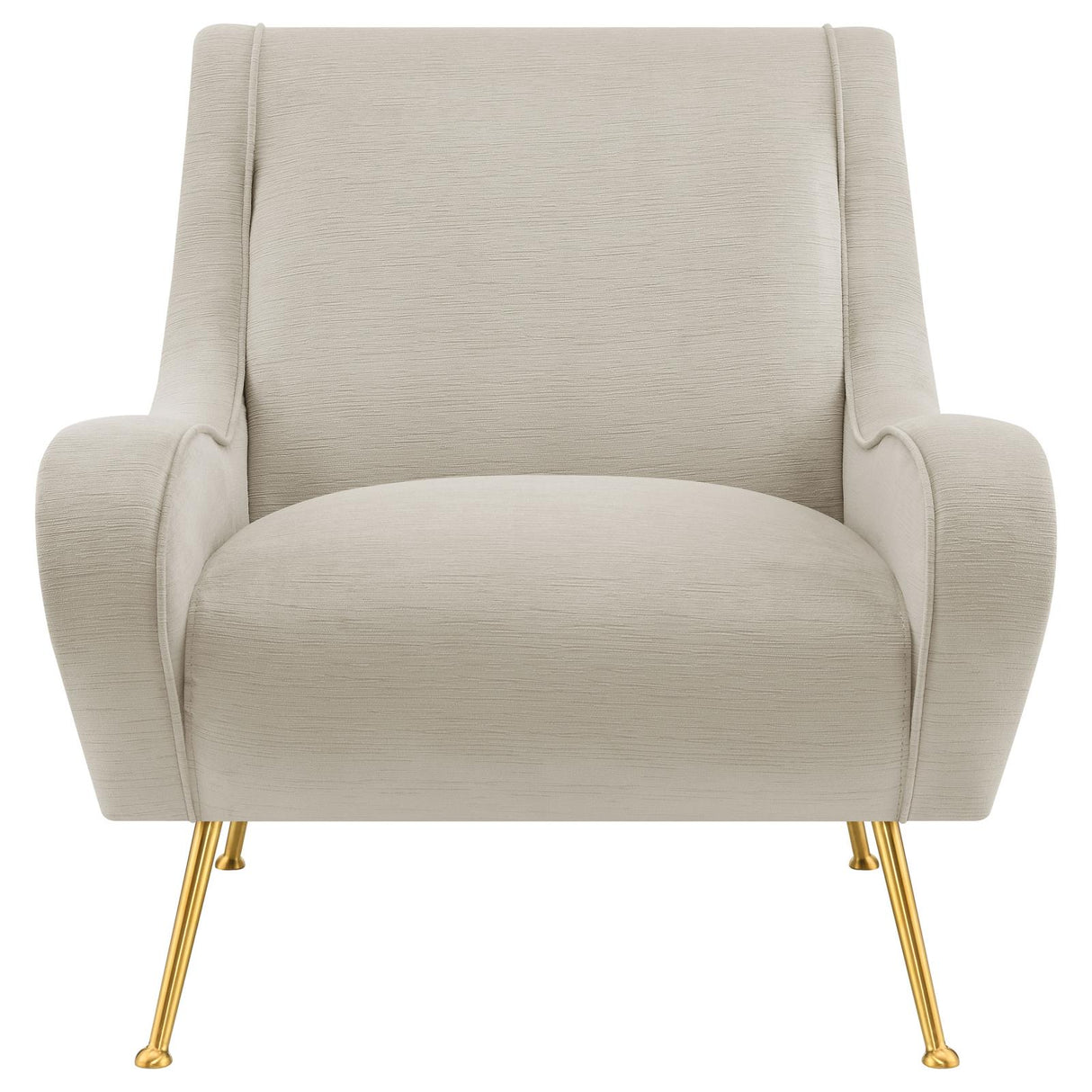 Ricci Stone and Gold Upholstered Saddle Arms Accent Chair from Coaster - Luna Furniture