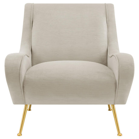 Ricci Stone and Gold Upholstered Saddle Arms Accent Chair from Coaster - Luna Furniture