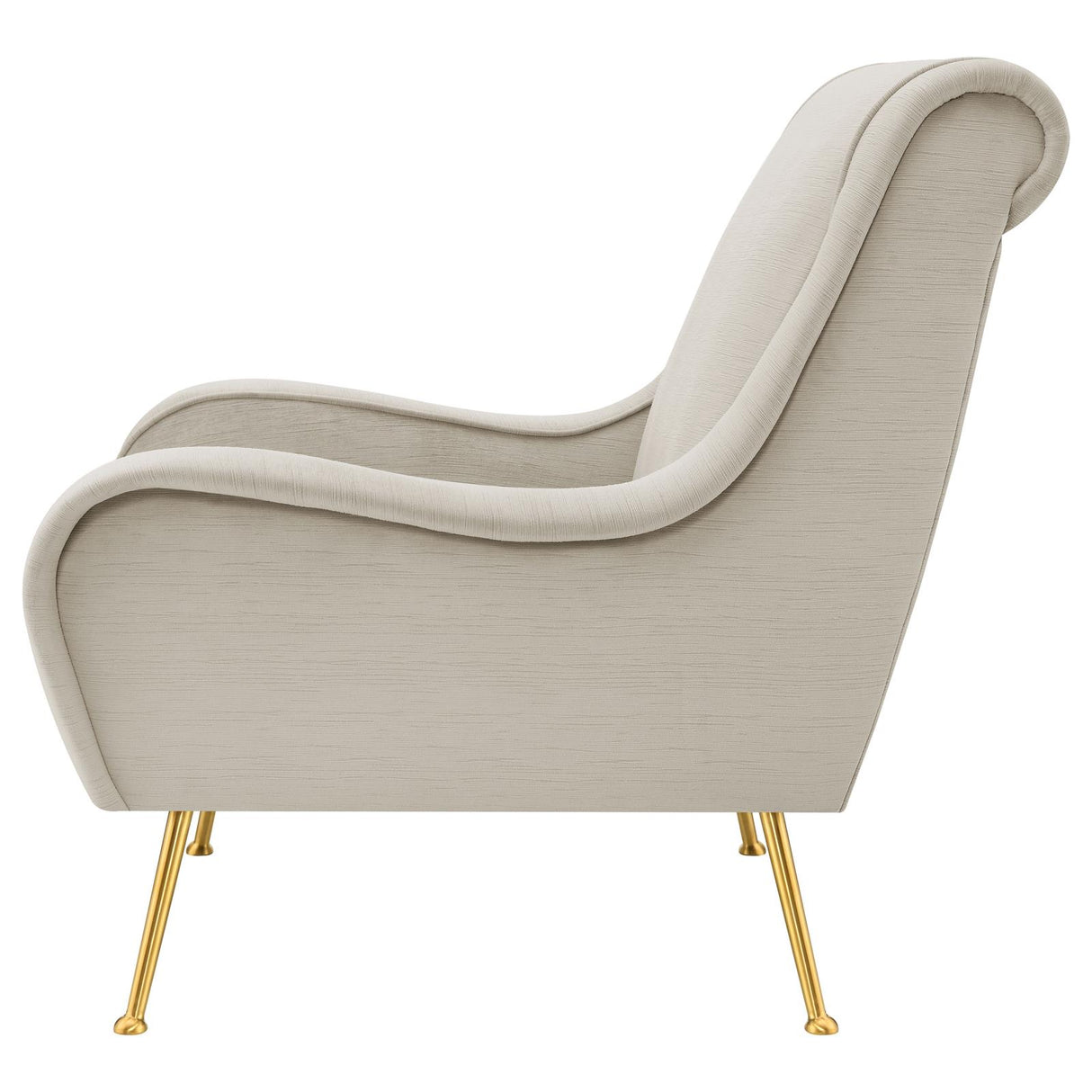 Ricci Stone and Gold Upholstered Saddle Arms Accent Chair from Coaster - Luna Furniture