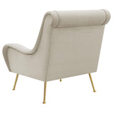 Ricci Stone and Gold Upholstered Saddle Arms Accent Chair from Coaster - Luna Furniture