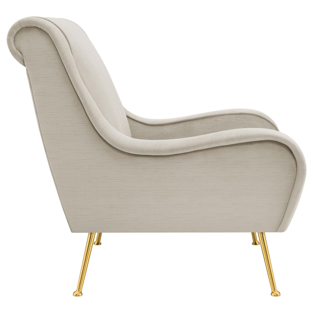 Ricci Stone and Gold Upholstered Saddle Arms Accent Chair from Coaster - Luna Furniture