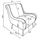 Ricci Stone and Gold Upholstered Saddle Arms Accent Chair from Coaster - Luna Furniture