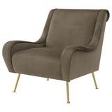 Ricci Truffle and Gold Upholstered Saddle Arms Accent Chair from Coaster - Luna Furniture