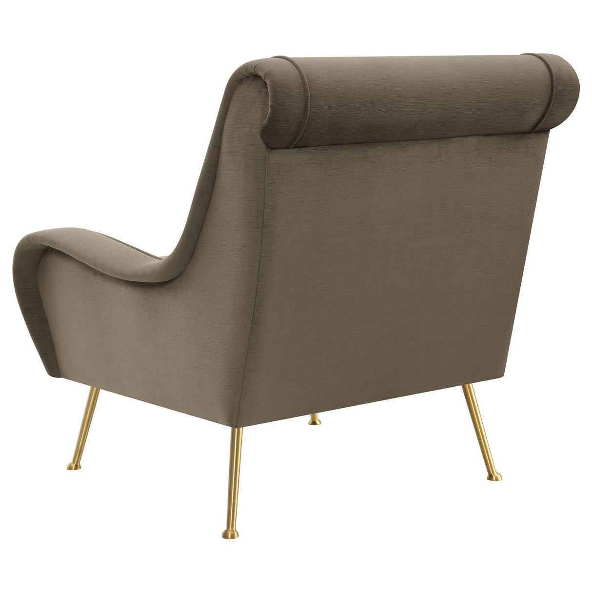 Ricci Truffle and Gold Upholstered Saddle Arms Accent Chair from Coaster - Luna Furniture