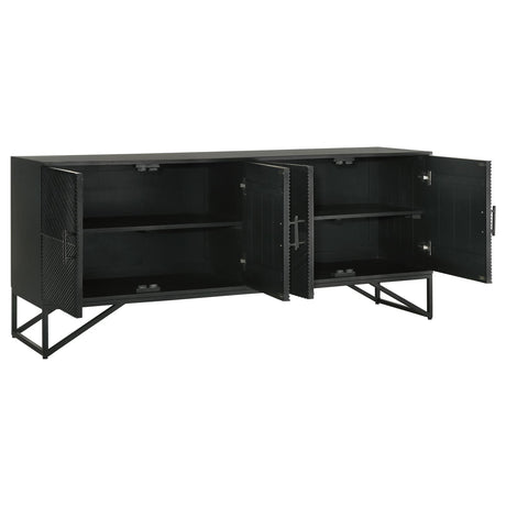 Riddell Black 4-Door Accent Cabinet from Coaster - Luna Furniture
