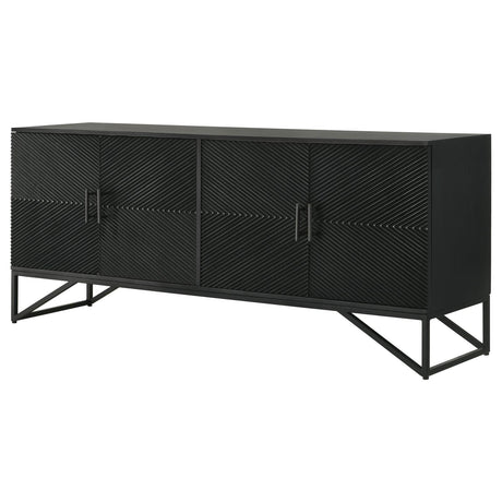 Riddell Black 4-Door Accent Cabinet from Coaster - Luna Furniture