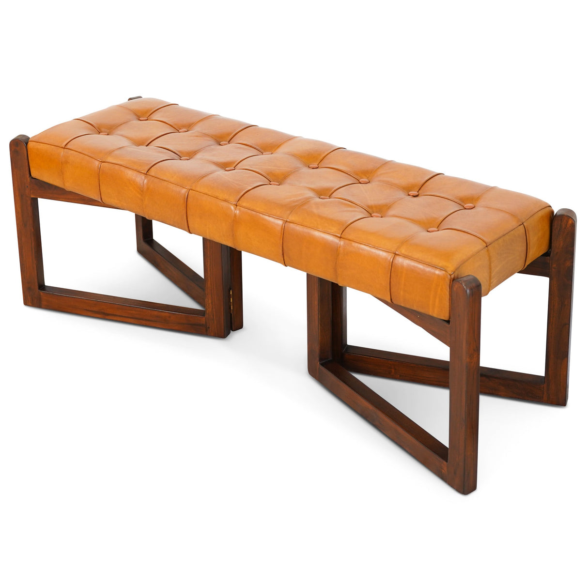 Riley Tan Leather Bench from Midinmod - Luna Furniture